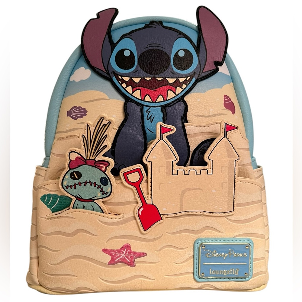 Disney Parks Loungefly Stitch Sandcastle Backpack